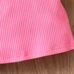 Toddler Girl Cold Shoulder Rib-knit Tee  Hot Pink image 5