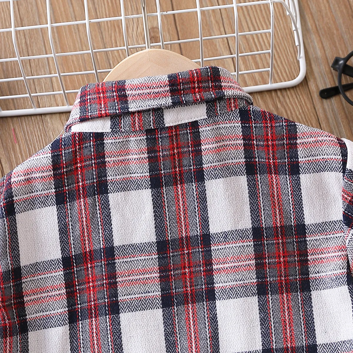Toddler Boy Classic Plaid camisa de manga curta Vermelho image 5