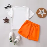 2pcs Toddler Boy Novelty Dog Print Short-sleeve Tee and 100% Cotton Cargo Shorts Set   image 2