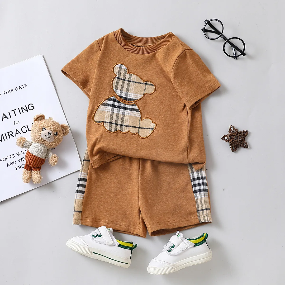 baby boy 2pcs bear style short-sleeve tee & shorts set