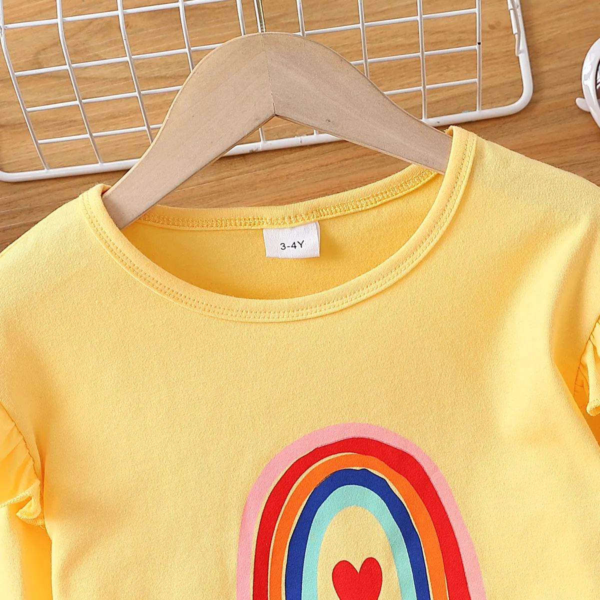 Criança Menina Mangas franzidas Infantil Manga comprida T-shirts  image 3