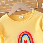 Toddler Girl Rainbow Letter Heart Print Ruffled Long-sleeve Tee   image 3