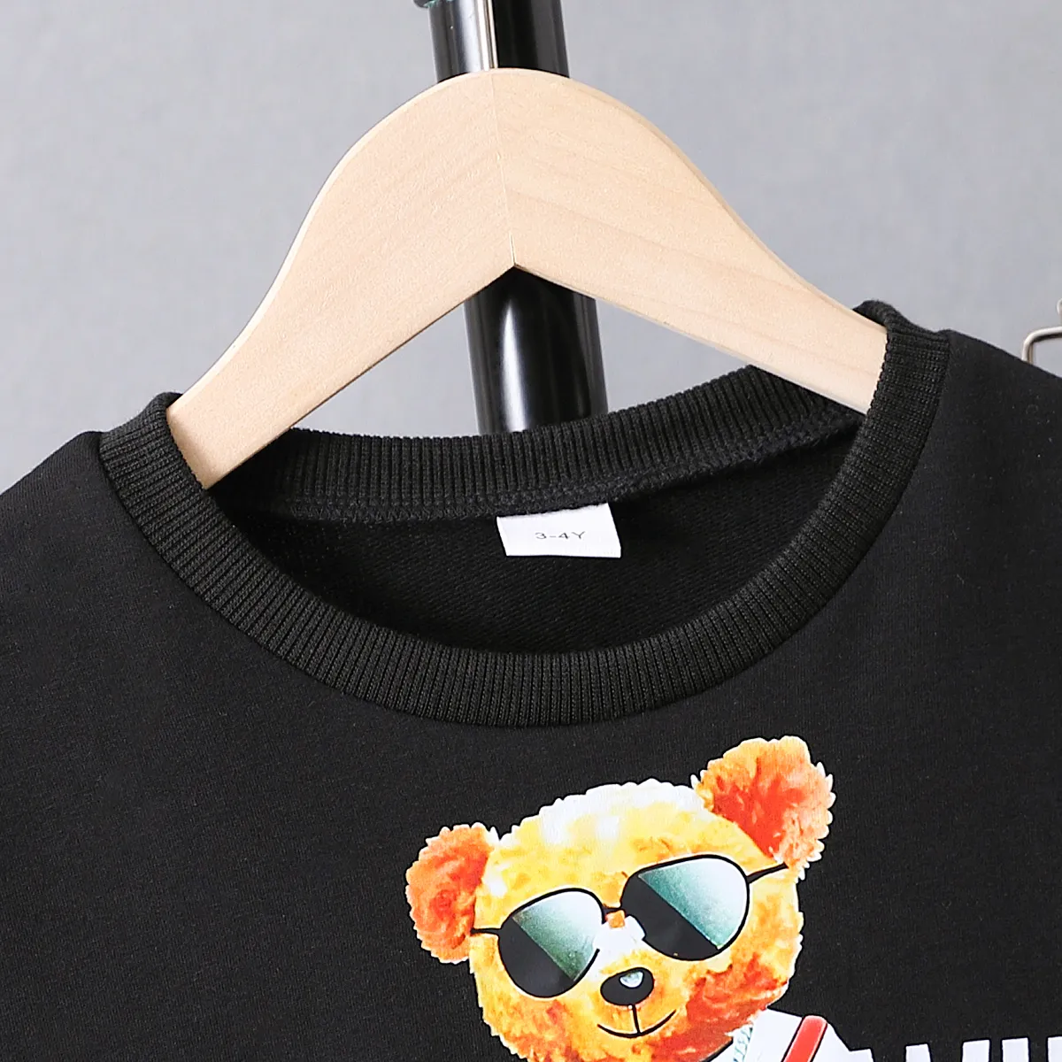 2pcs Toddler Boy Letter Bear Pattern  Set  image 2