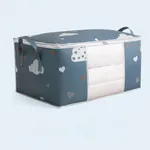 Large Capacity Clothes Quilt Storage Bag Organizer with Handle Clear Window Sturdy Zipper for Comforters Blankets Bedding Clothes Dark Blue