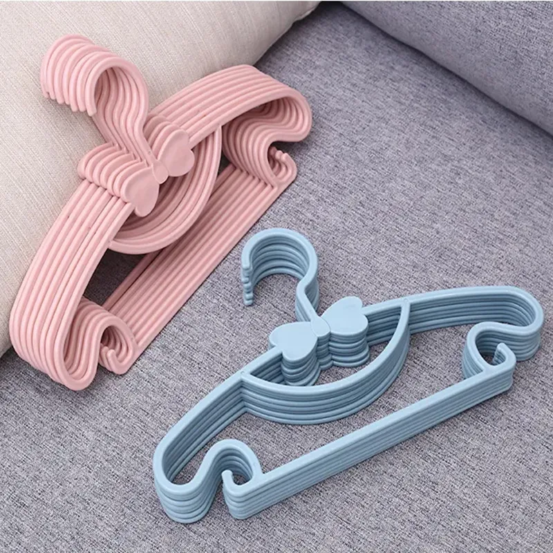 10 pacotes de cabides de bebê de plástico cabides de roupas antiderrapantes para lavanderia e armário Branco image 4