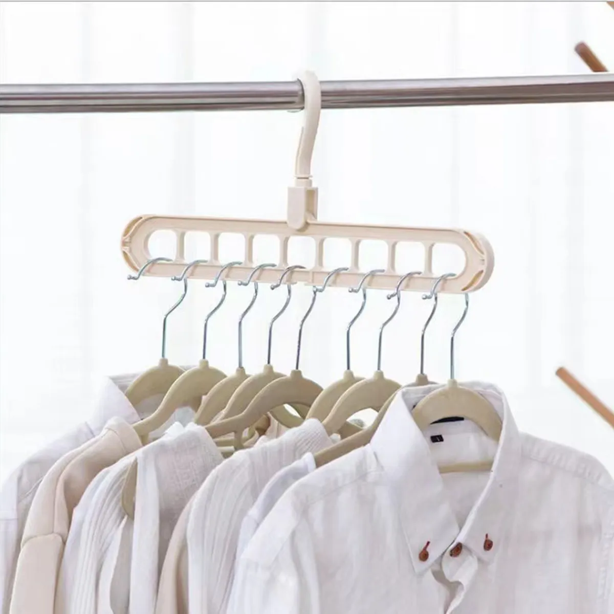 Magic Multi-Port Hangers Multifunction Space Saving Plastic Clothes Rack Drying Hanger Storage Rack White image 5