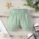 100% Cotton Baby Girl Solid Ruffle Elasticized Waist Bloomers Shorts Mint Green