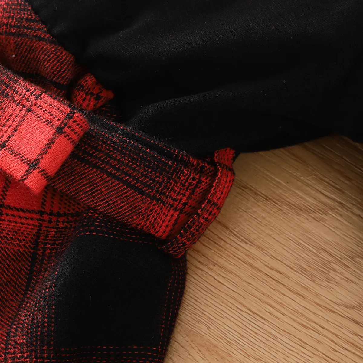 Toddler Girl Plaid Irregular Hem Splice Long-sleeve Dress  image 6