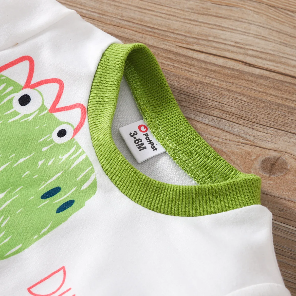 2 unidades Bebé Menino Hipertátil/3D Dinossauro Infantil Manga comprida Conjunto para bebé Preto/Branco image 4