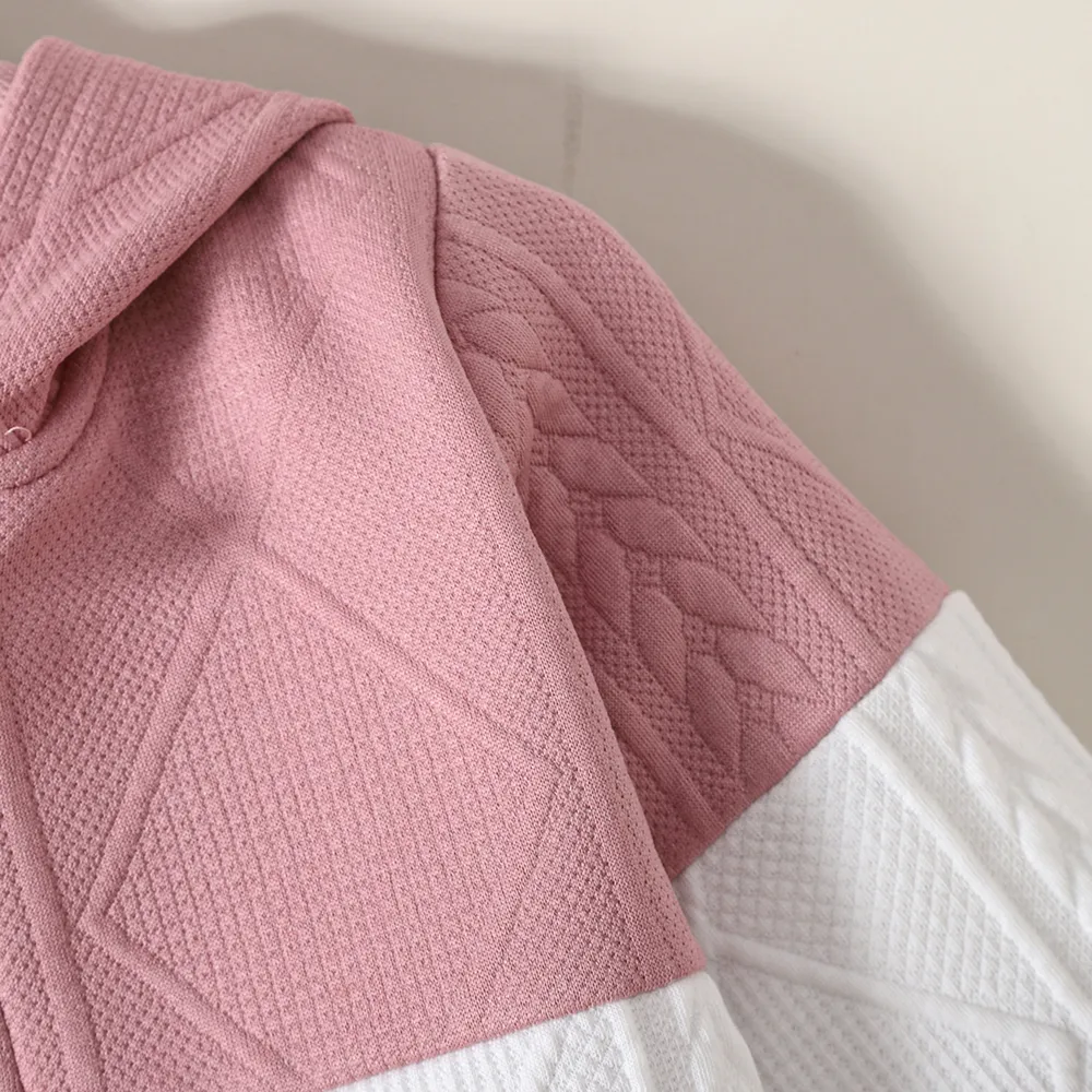 Toddler Girl/Boy Trendy Colorblock Textured Hooded Jacket big image 4