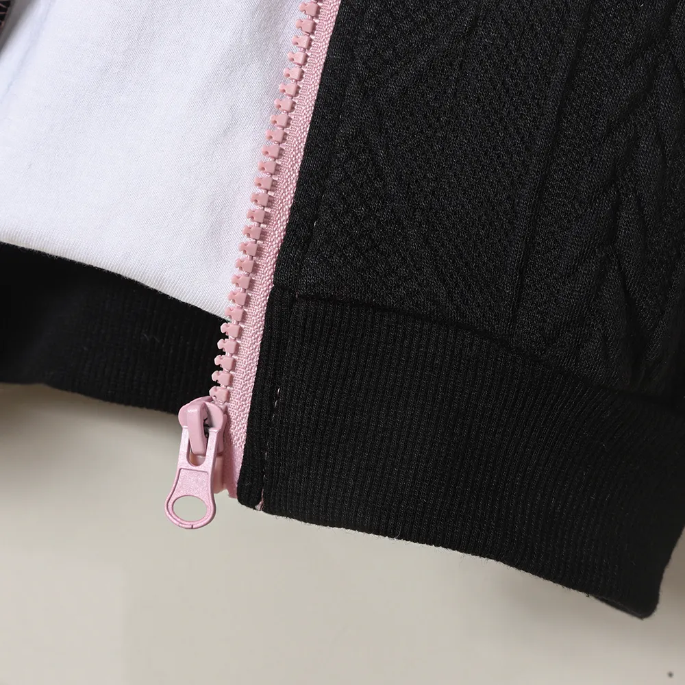 Toddler Girl/Boy Trendy Colorblock Textured Hooded Jacket big image 7