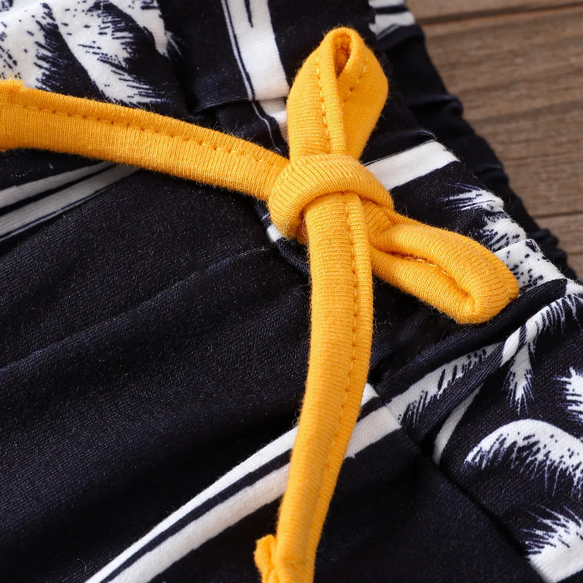2 unidades Criança Menino Costuras de tecido Básico Plantas e flores tropicais conjuntos de camisetas Amarelo image 5