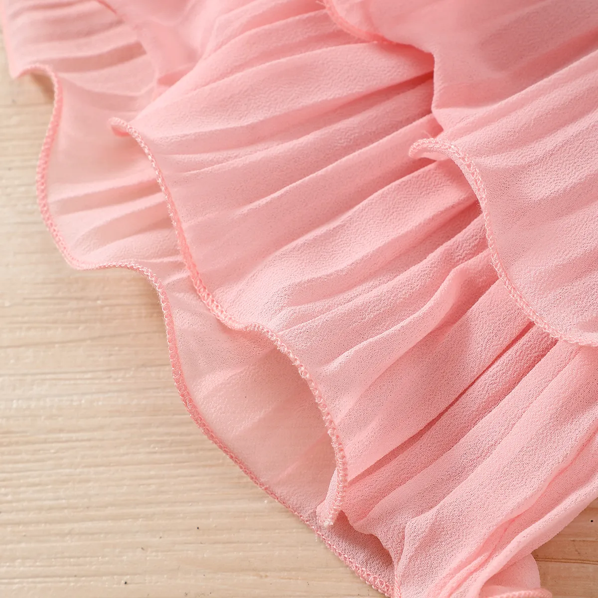 2pcs Toddler Girl Elegant Pleated Camisole and Shorts Set Light Pink big image 1