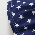 Independence Day 2pcs Baby Girl Pom Poms Stripe & Star Spliced Ruffled Tank Dress & Headband Set  image 6
