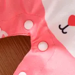 2pcs Baby Girl Allover Cat Pattern Short-sleeve Jumpsuit and Headband Set  image 5