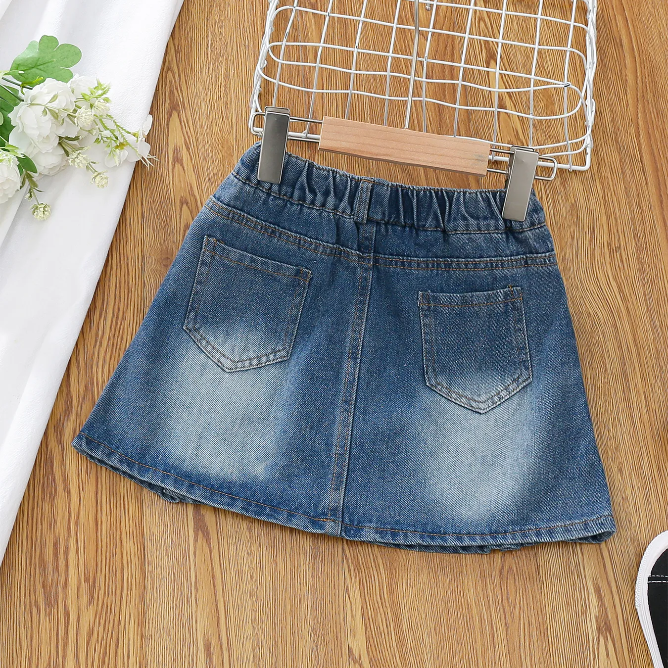 Kid Girl Pockets Denim Skirt   image 2