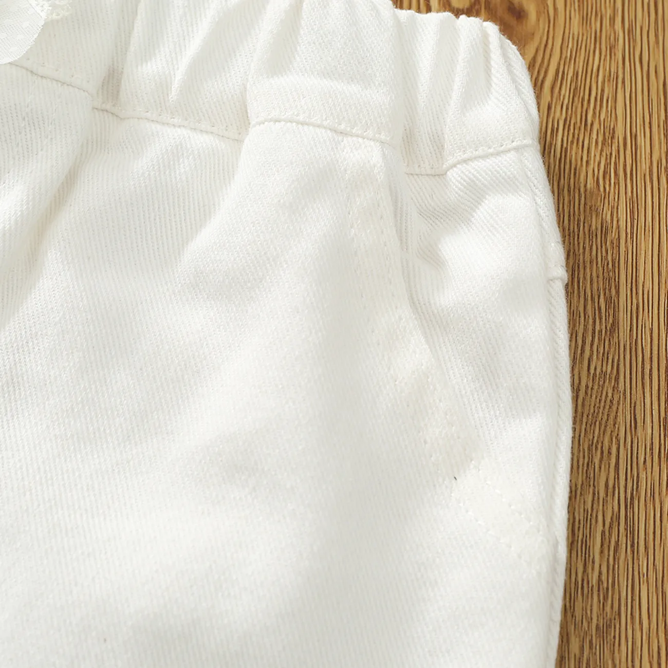 大童 女 立體造型 牛仔褲 白色 big image 1