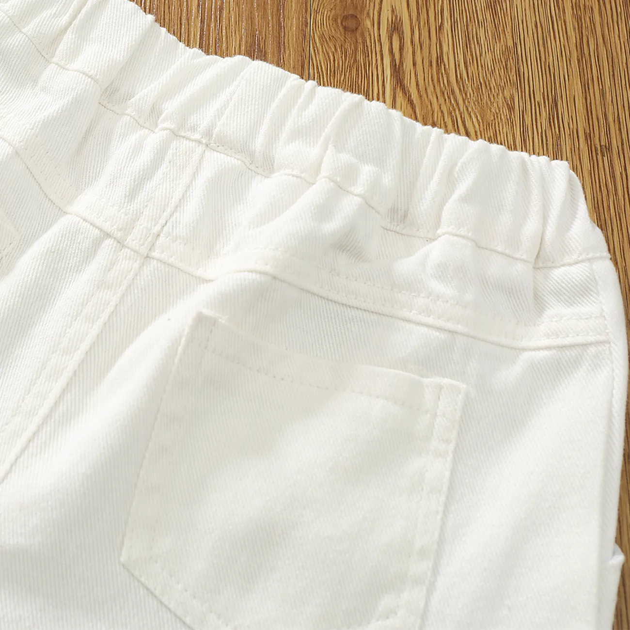 大童 女 立體造型 牛仔褲 白色 big image 1