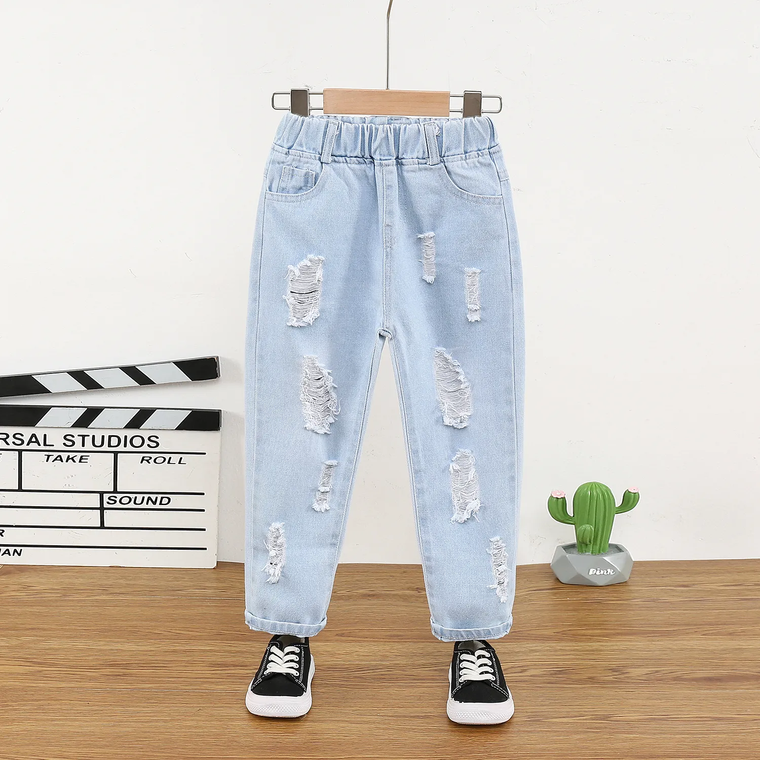 Toddler Boy Ripped Blue Jeans 