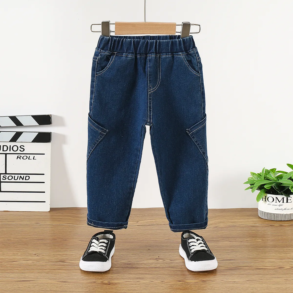 Toddler Boy Slant Pockets Blue Jeans