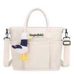 bolsa mãe multifuncional bolsa de ombro transversal de grande capacidade com charme de bolsa de decoração de gaivota Cor Bege