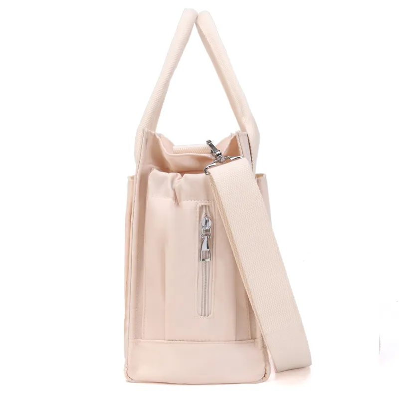 Diaper Bag Tote Mom Bag Large Capacity Multifunction Handbag with Adjustable Shoulder Strap Beige image 2