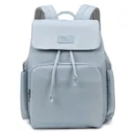 حقيبة ظهر للحفاضات متعددة الأقسام بسعة كبيرة حقيبة ظهر للأمومة متعددة الوظائف رمادي مزرق