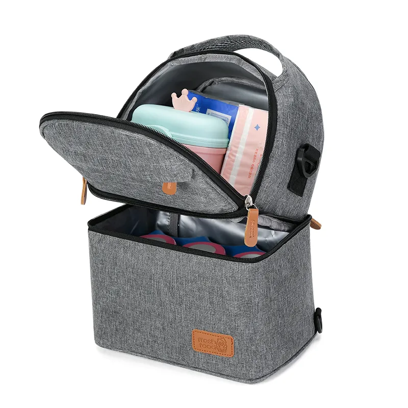 Baby Diaper Bag, Multifunctional Backpack Large Capacity Mummy Bag Grey image 4