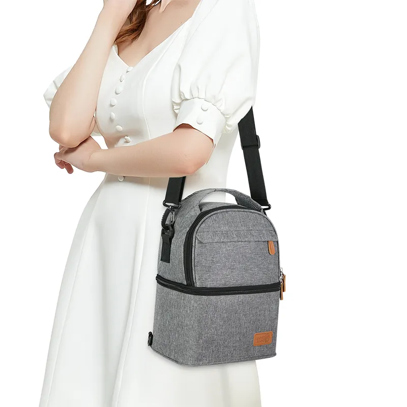 Baby Diaper Bag, Multifunctional Backpack Large Capacity Mummy Bag Grey image 6