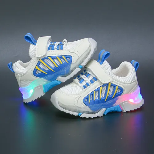Toddler & Kids Mesh Breathable Velcro LED Sports Shoes