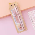 5-pack Pencil Stationery Set with Ruler Eraser Pencil Sharpener School Gift Stationery Set Student Stationery Supplies Yellow
