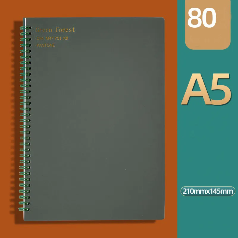 A5 Spiral Notebook Hardcover 80 Sheets Thick Wirebound Journal Notepad Office School Supply Stationery  image 4