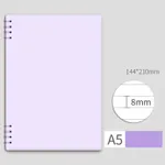 A5 Spiral Notebook Morandi Wirebound Premium Lined Paper Journal Notepad Office School Supply Stationery Light Purple