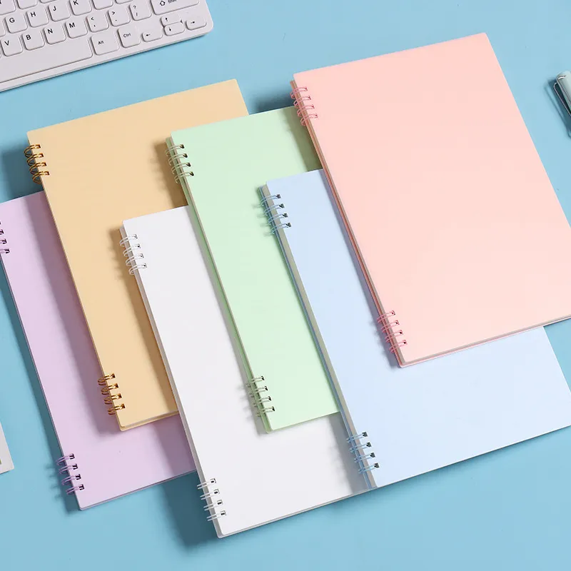 A5 Spiral Notebook Morandi Wirebound Premium Lined Paper Journal Notepad Office School Supply Stationery White big image 1