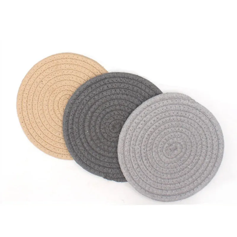 3-pack Potholders Set Sturdy Cotton Thread Weave Hot Pot Holders Hot Pads Hot Mats for Cooking Baking Grey big image 1
