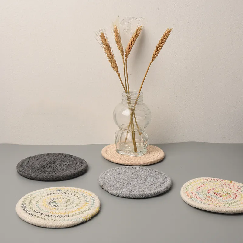 3-pack Potholders Set Sturdy Cotton Thread Weave Hot Pot Holders Hot Pads Hot Mats for Cooking Baking Grey image 2