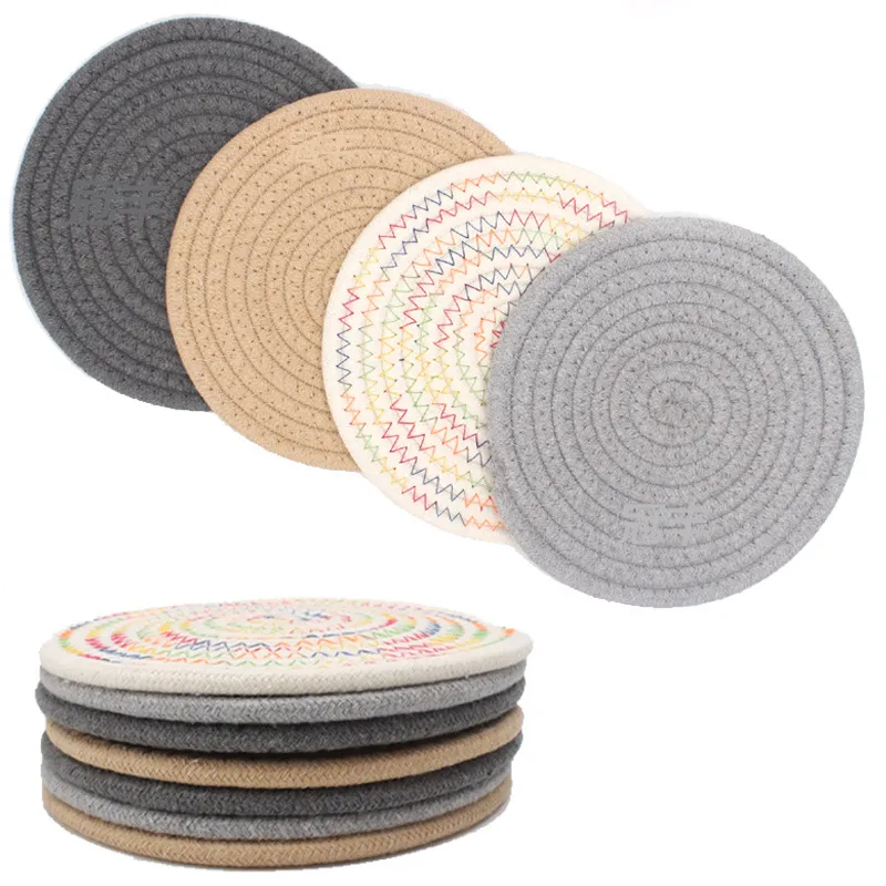 3-pack Potholders Set Sturdy Cotton Thread Weave Hot Pot Holders Hot Pads Hot Mats for Cooking Baking Grey image 4