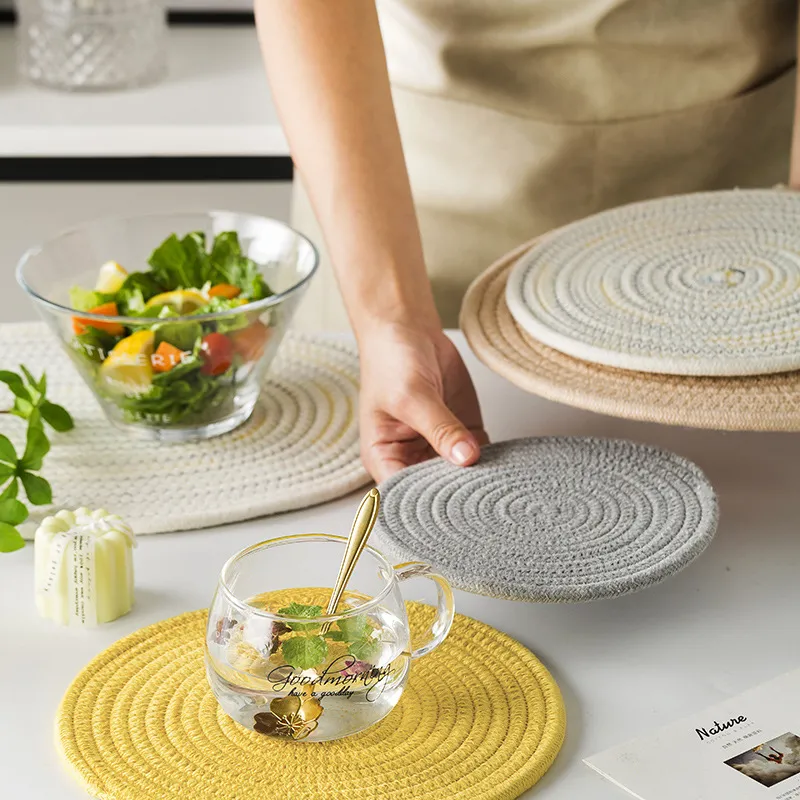 3-pack Potholders Set Sturdy Cotton Thread Weave Hot Pot Holders Hot Pads Hot Mats for Cooking Baking Grey image 6