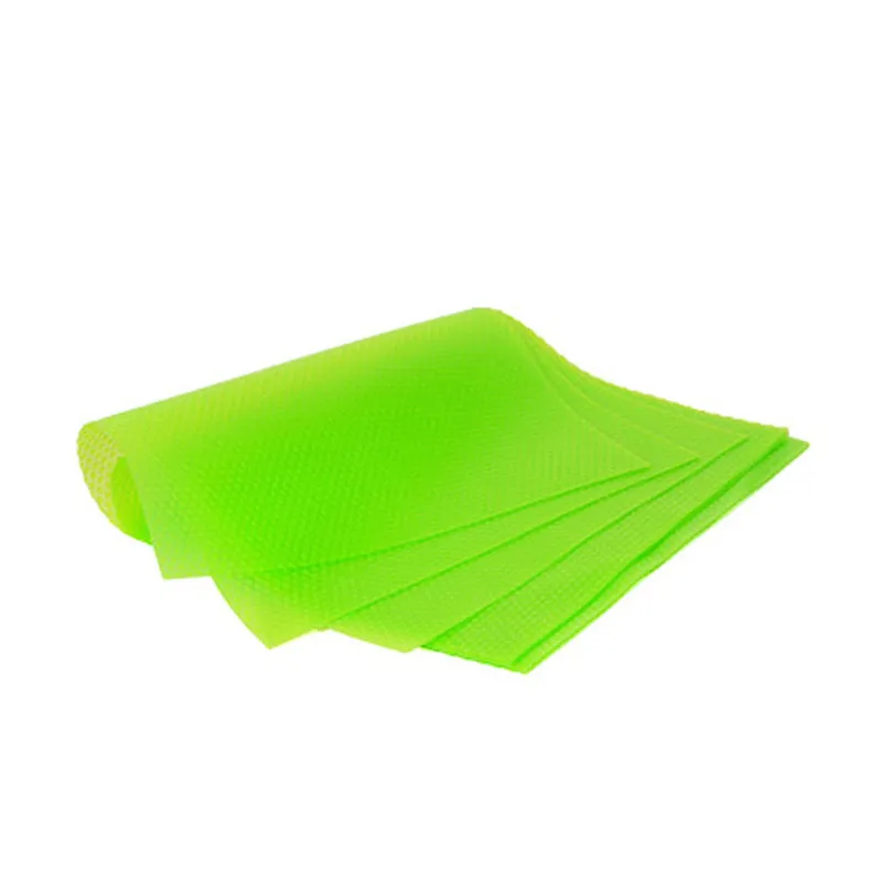4Pcs Refrigerator Liner Mats Non-slip Kitchen Shelf Liner Drawer Liners Table Placemats Can Be Cut Green big image 1