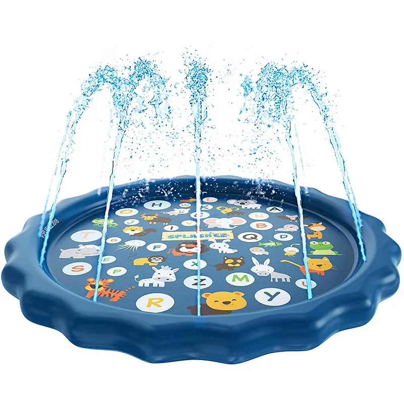 

Kids Splash Pad Water Spray Play Mat Sprinkler Wading Pool Outdoor Inflatable Water Summer Toys with Alphabet