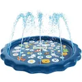 Almofada para respingos infantis spray de água tapete de jogo aspersor piscina infantil ao ar livre água inflável brinquedos de verão com alfabeto  image 1