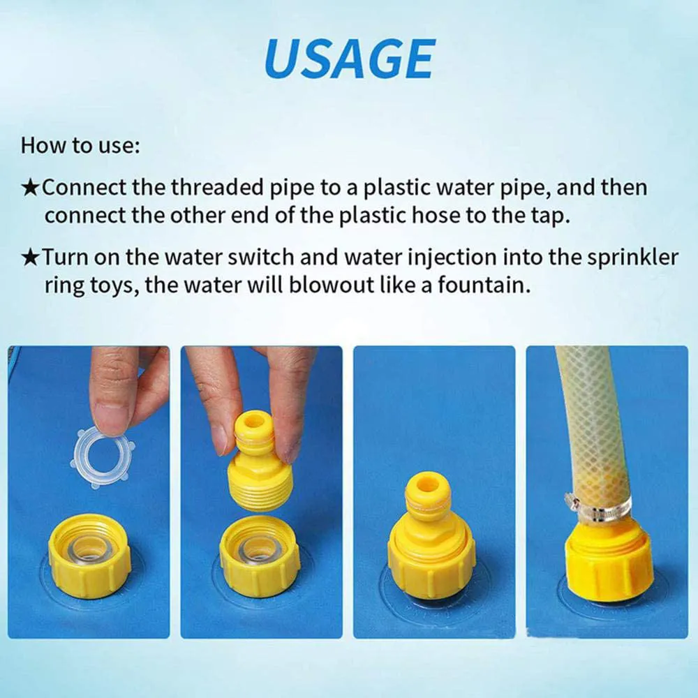 Kids Splash Pad Water Spray Play Mat Sprinkler Wading Pool Outdoor Inflatable Water Summer Toys with Alphabet big image 4
