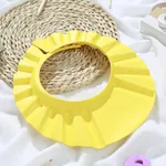 touca de banho de bebê touca de banho com viseira ajustável macia xampu seguro touca de banho de proteção de banho touca de banho Amarelo