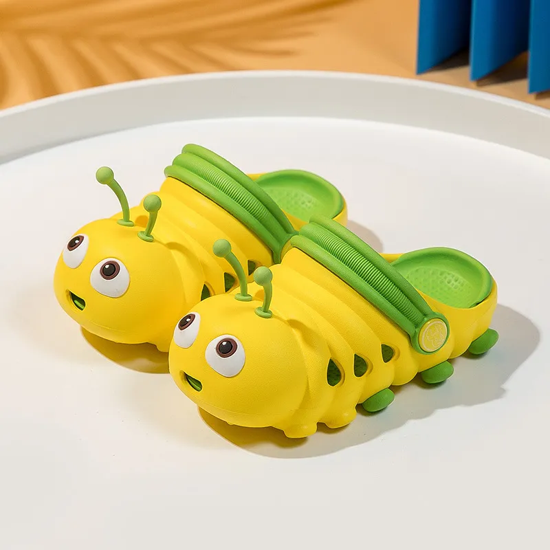 Toddler / Kid Cute Cartoon Caterpillar Hole Shoes Beach Shoes Yellow