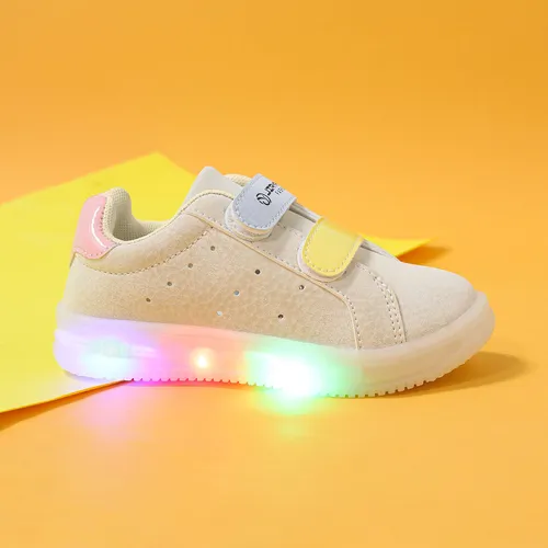 Toddler Colorblock Dual Velcro LED Casual Shoes