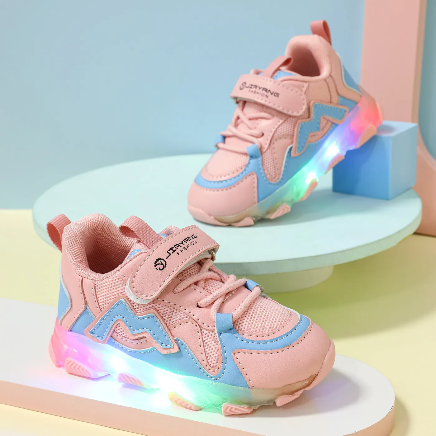 Toddler Two Tone LED Sneakers Pink big image 1