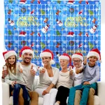 Weihnachten schimmernde Wandpaneele Hintergrunddekor mehrfarbige Glitzerpaneele Vorhang Partydekorationen tiefblau