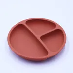 1Pc/2Pcs Baby Toddler Silicone Divided Plates Feeding Safe Kids Dishes Dinnerware Coral