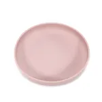 Non-BPA Silicone Striped Kids Plate for Mealtime Pink