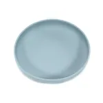 Non-BPA Silicone Striped Kids Plate for Mealtime Light Blue